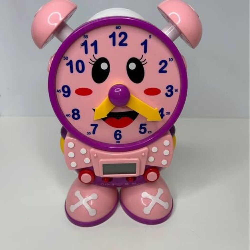 The Learning Journey Pink Telly The Teaching Time Clock Homeschool *WORKING*
